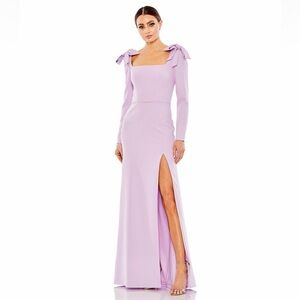 Mac Duggal Lavender Long Sleeve Gown